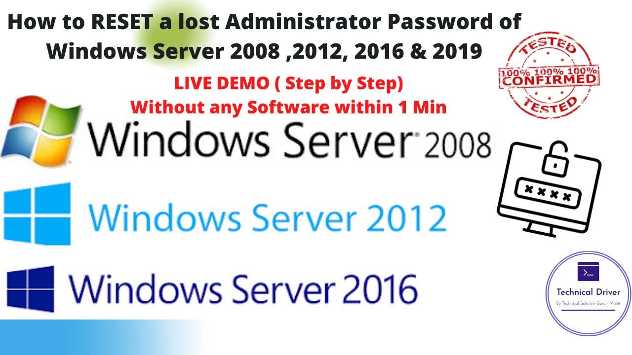 How To Reset Windows Server 2008201220162019 Administrator Password