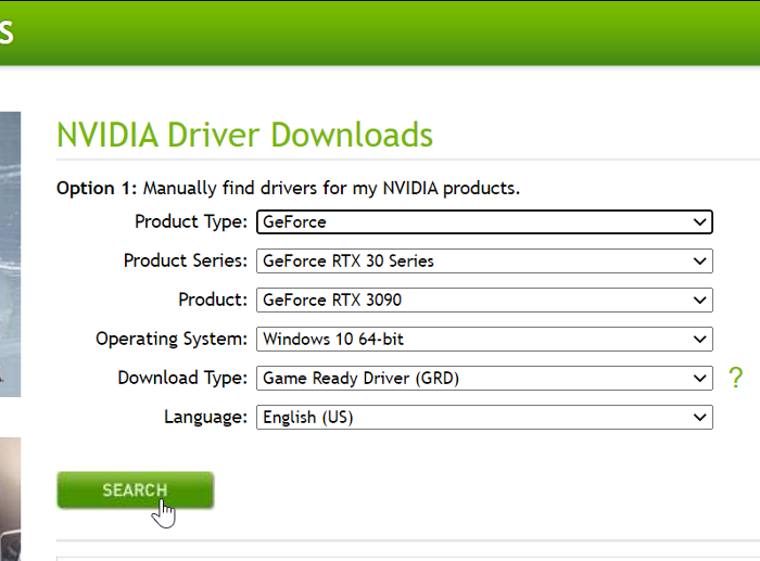 nvidia driver download