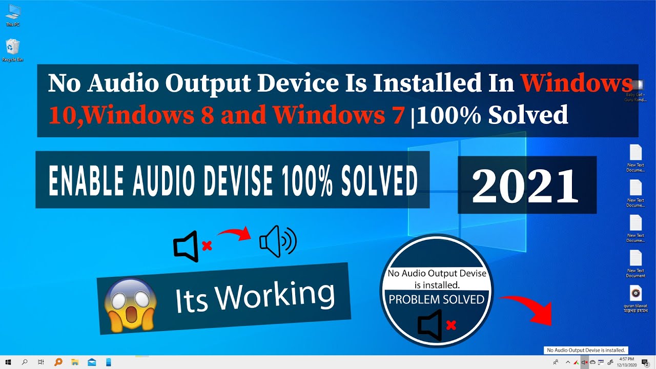 no audio devices are installed windows 10