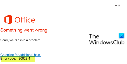 Microsoft Office error code 30029-4