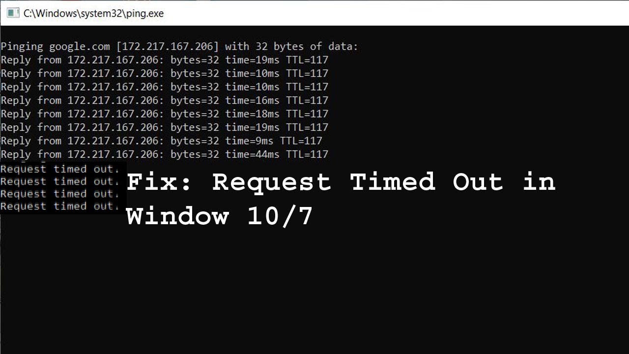 Has timed out. Ping_timeout. Ping request timeout. Request timed out. Timed_out , -7.