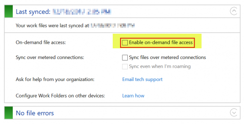 Disable on-demand file access via Control Panel