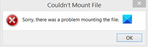 Couldn't Mount file, Sorry, there was a problem mounting the file