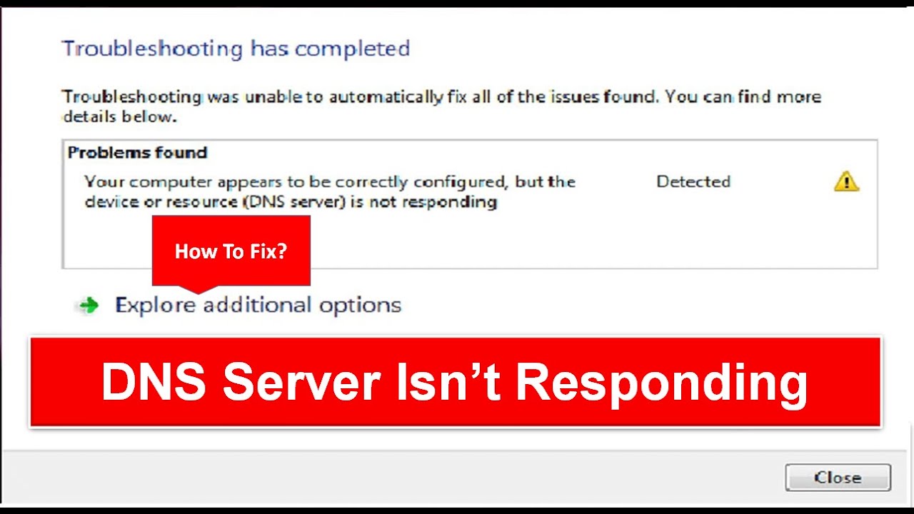 Fix Dns Server Not Responding On Windows