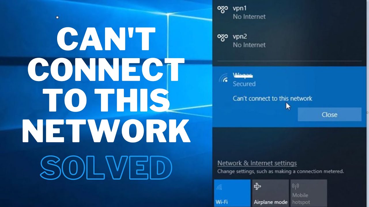 fix windows cant connect to this network error