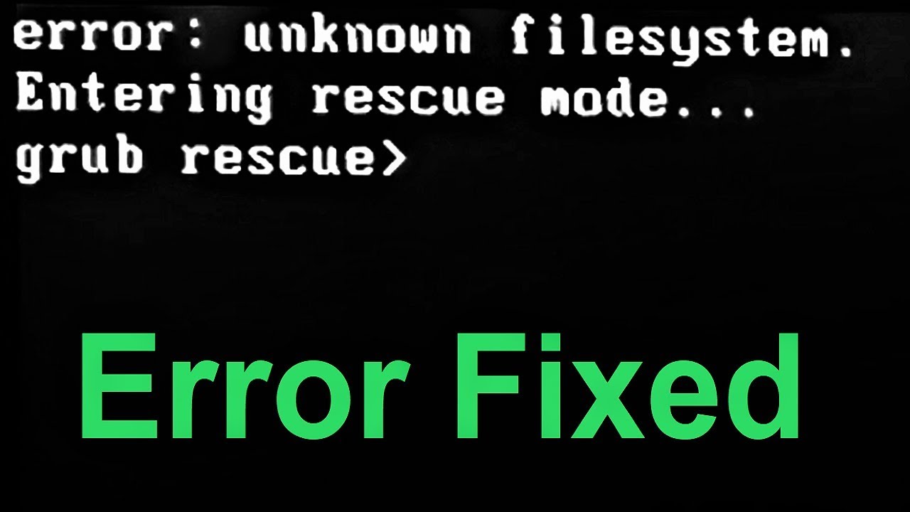 Error unknown filesystem windows 10 что делать