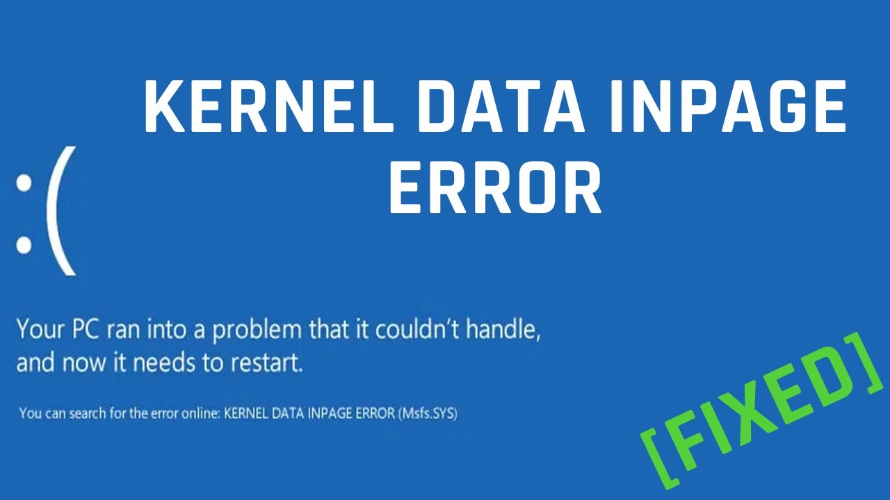 kernal data inpage error