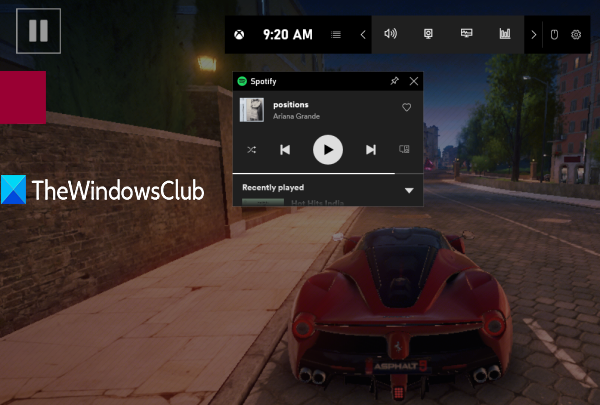 How to use Spotify in PC Games via Xbox Game Bar in Windows 10