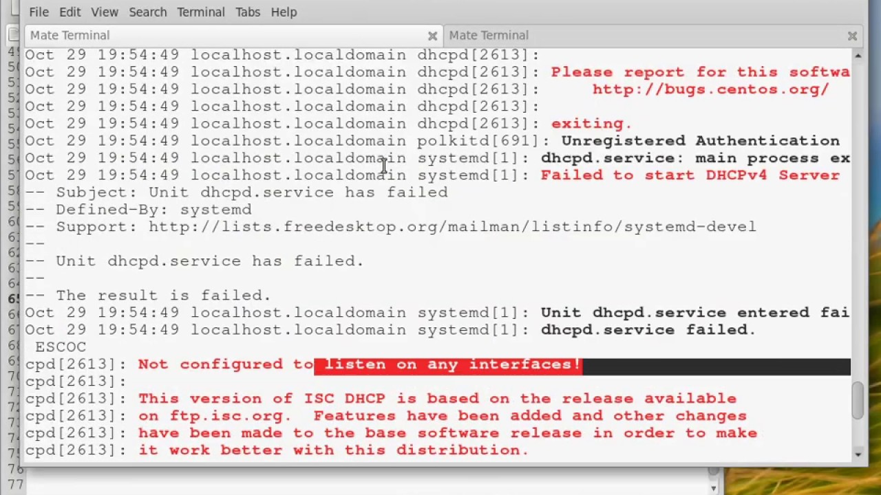 dhcp configuration centos 7