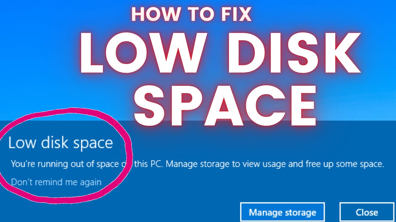 low disk space fix for windows 7 windows 8 & windows 10 - easy solution