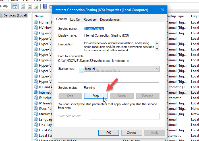 How to disable Internet Connection Sharing (ICS) in Windows 10