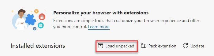 Load Unpacked Extension Browser