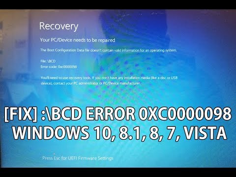 how to fix windows 10 bcd error