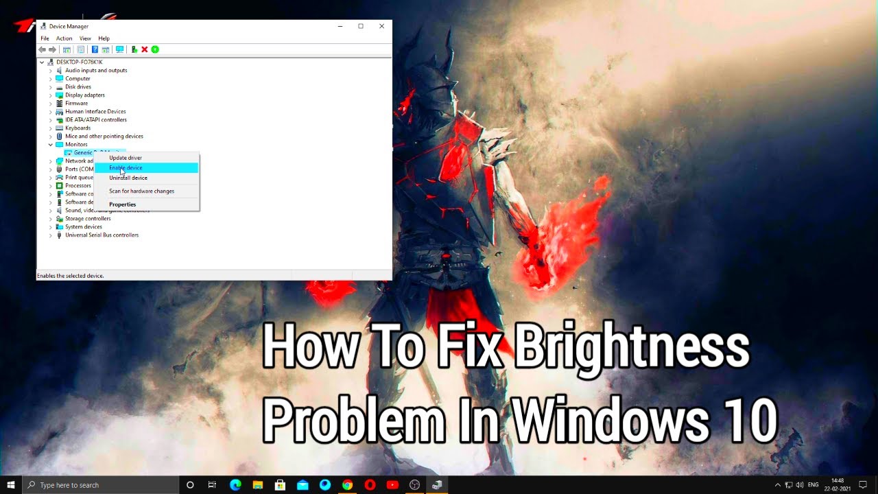 brightness control not working windows 10
