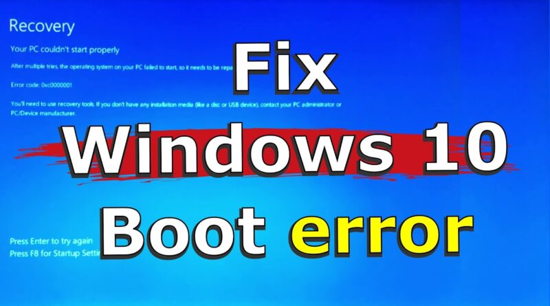 Fix Windows 10 Boot Error With Startup Repair // Easy Step By Step Guide