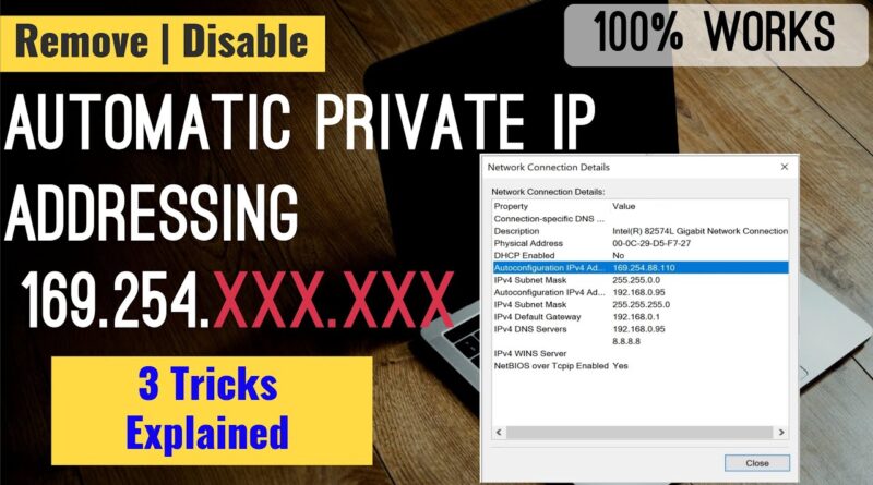 How To Disable The Apipa Autoconfiguration Ipv4 Address 169 254 X X