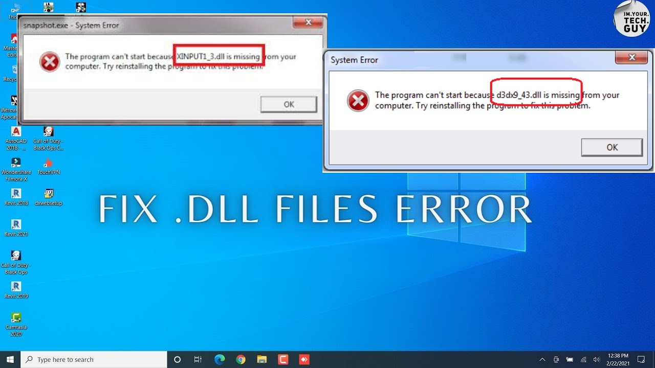installing dll files in windows 10