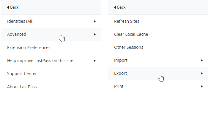 How to export LastPass passwords to CSV