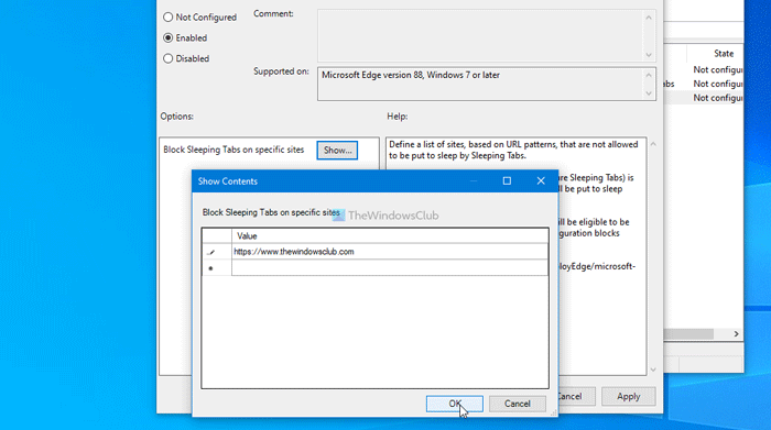 How to turn on or off Sleeping Tabs in Edge using Registry and Group Policy