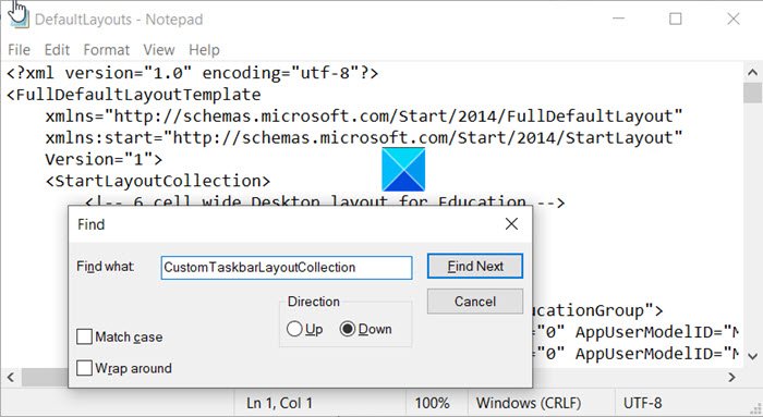Custom Taskbar Layout