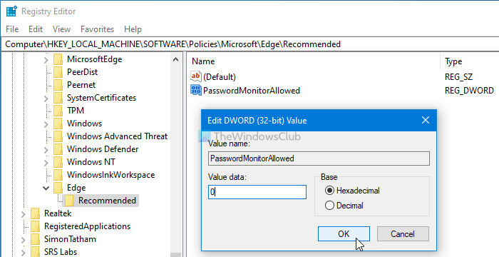 How to enable or disable Password Monitor in Edge