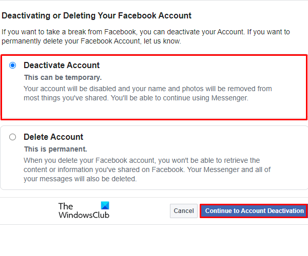 How to Deactivate Facebook Account but Keep Messenger