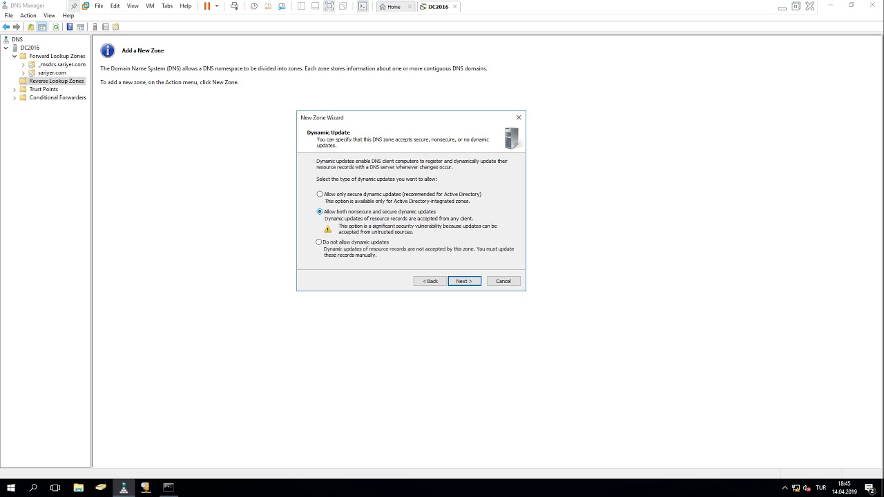 Настройка dns windows server 2016