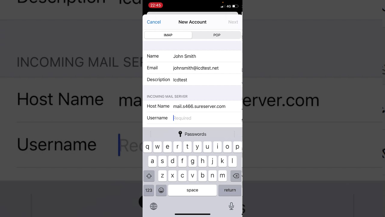 how to set up imap mail on iphone