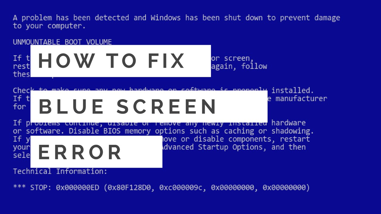 how to fix blue screen error windows 7