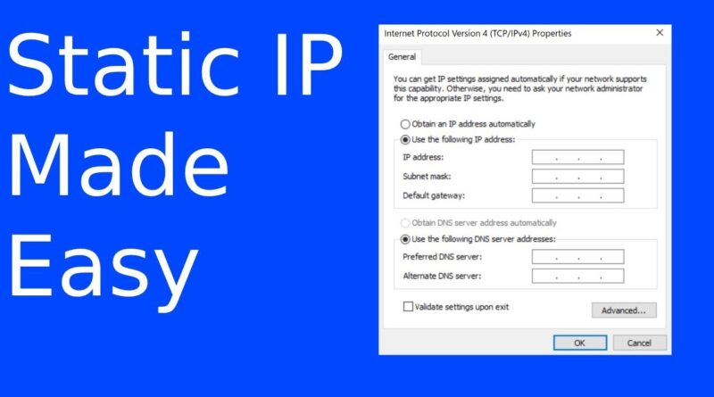 configure static ip address windows 10