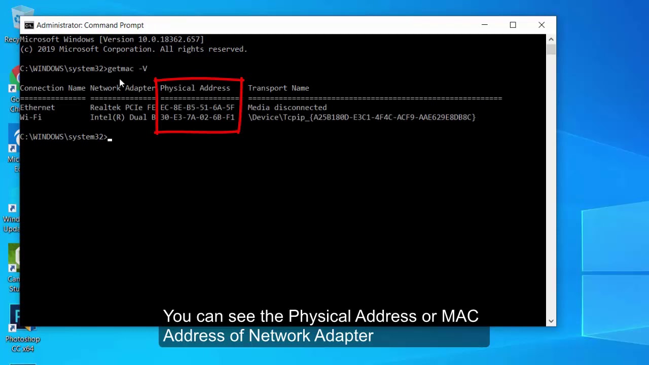 getting mac address of ethernet linux