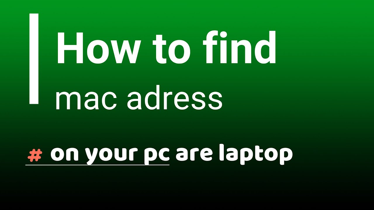 how to get computer mac address