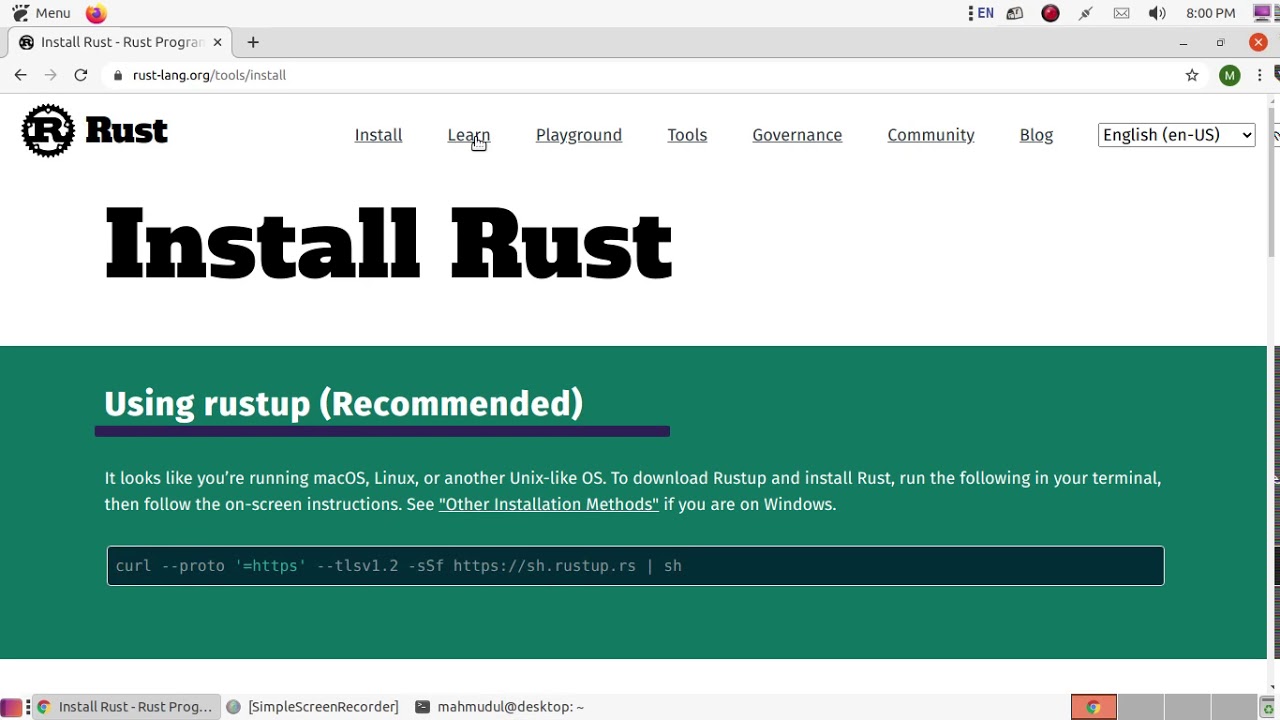 Как запустить rust ubuntu