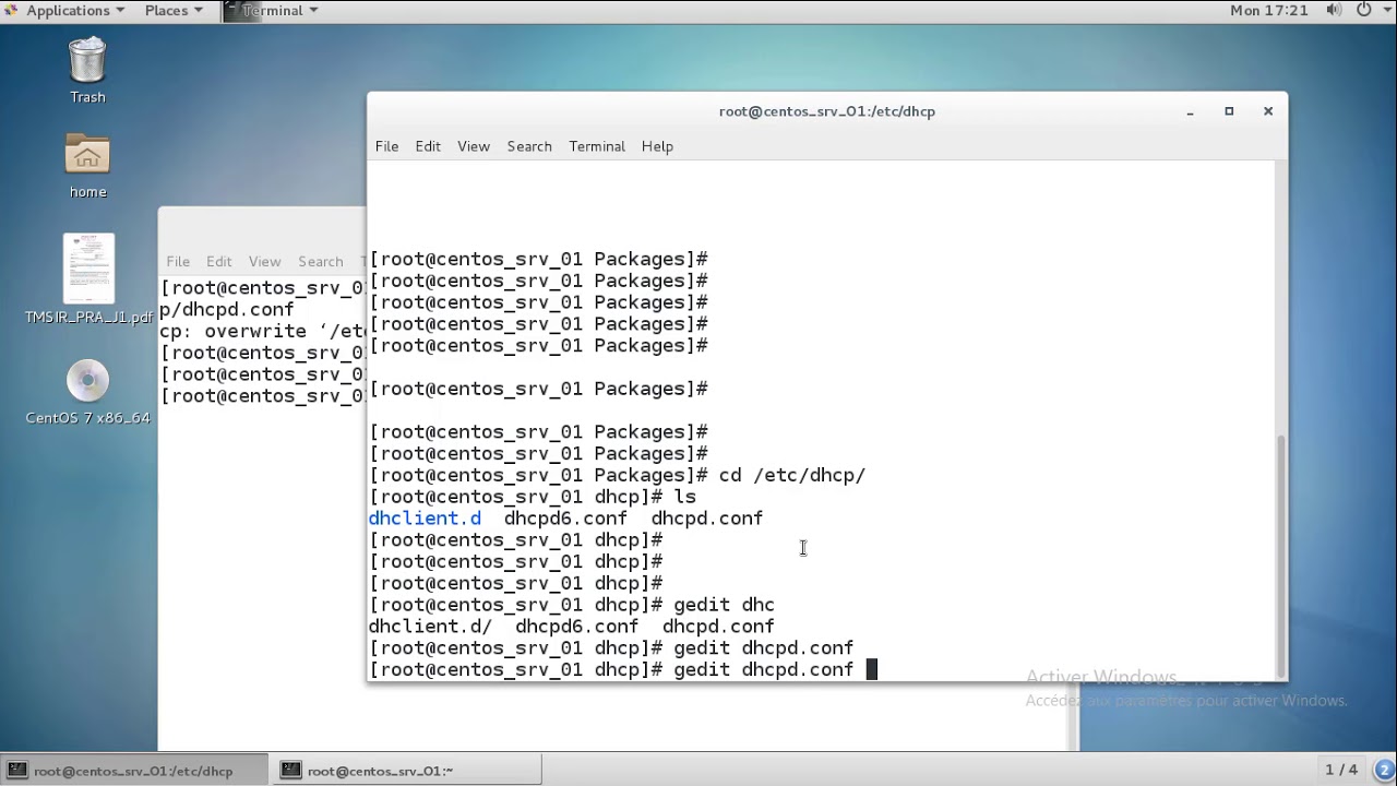 dhcp configuration in linux centos 7