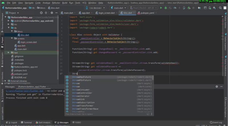 Установка flutter android studio