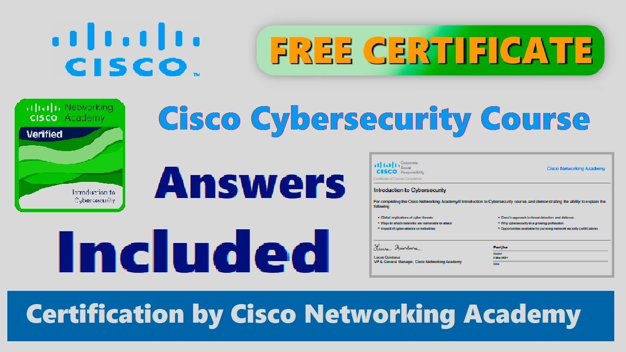Cisco Cybersecurity Free Certificate – Cisco Networking Academy Free ...
