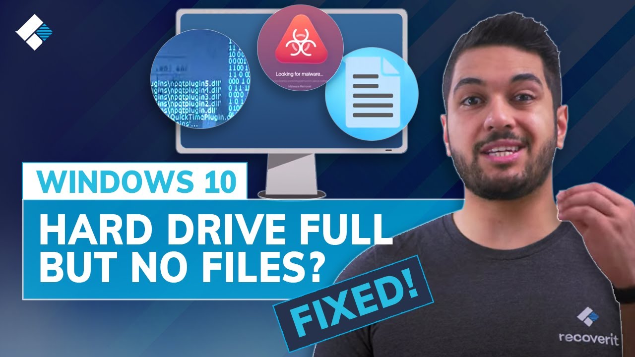 how to fix hard disk full but no files on windows 10