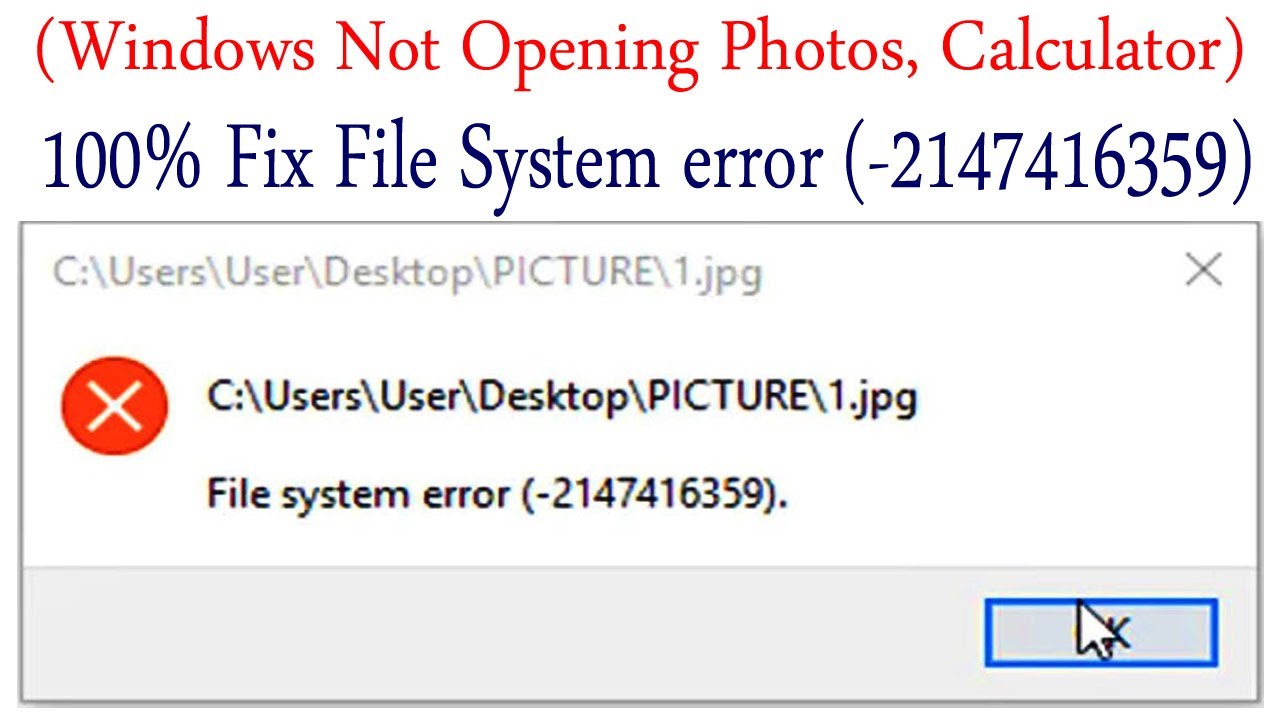 How To Fix File System Error In Windows And Solve File System Error In Windows