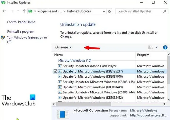 Uninstall Windows Updates without Uninstall option
