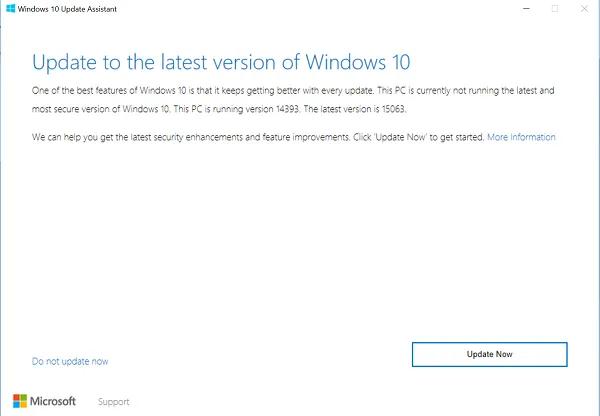 Install Windows 10 2004 using Windows 10 Update Assistant