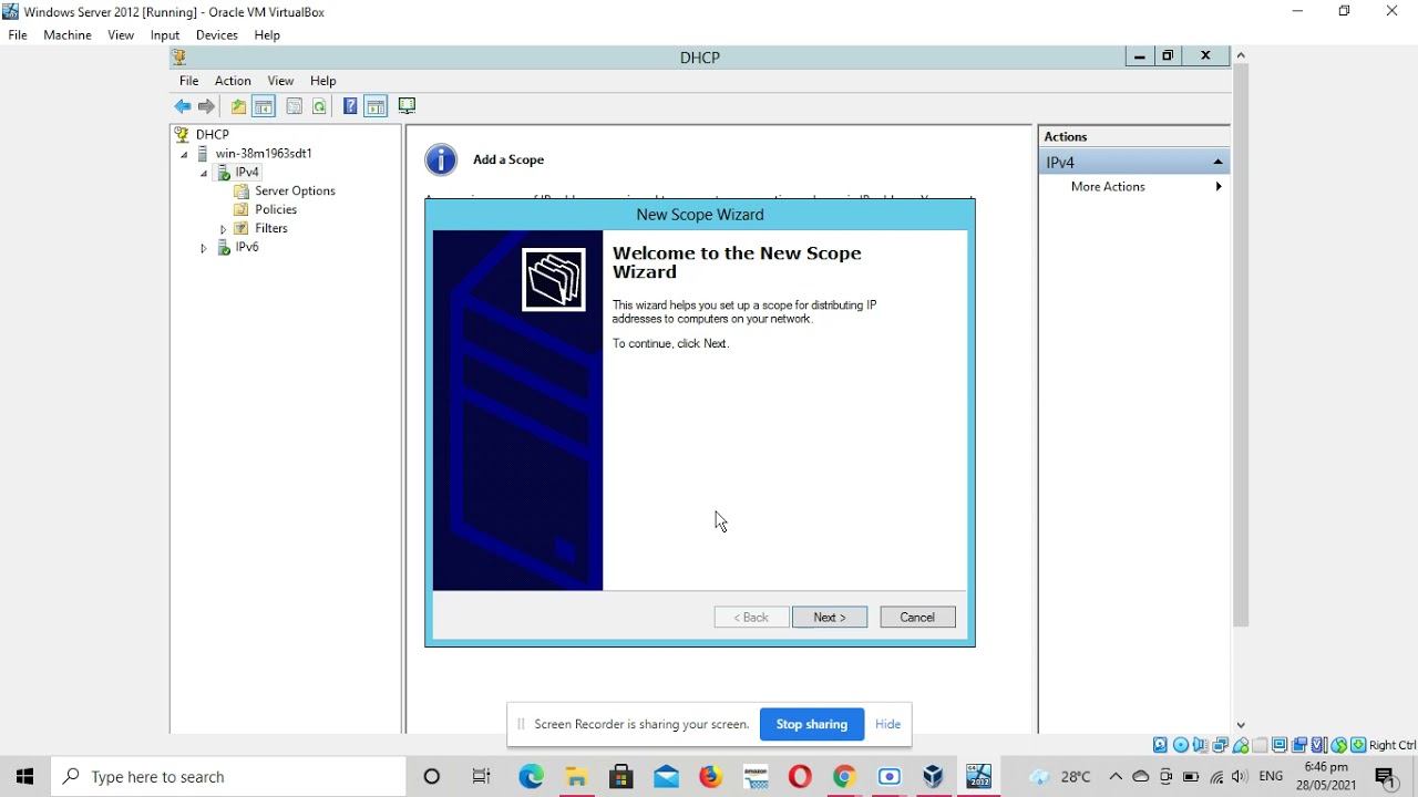 Install And Configure DHCP Server In Windows Server 2012 In Virtual Box