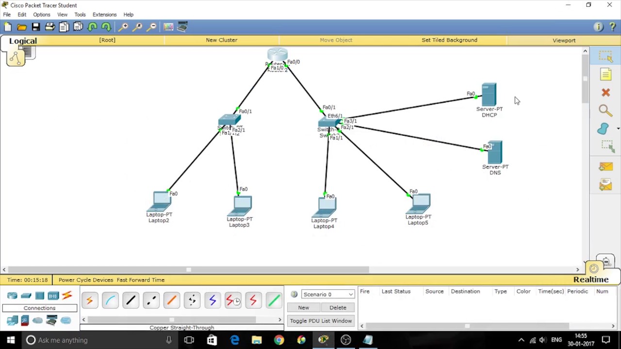 Продемонстрируйте настройку служба dns в cisco packet tracer