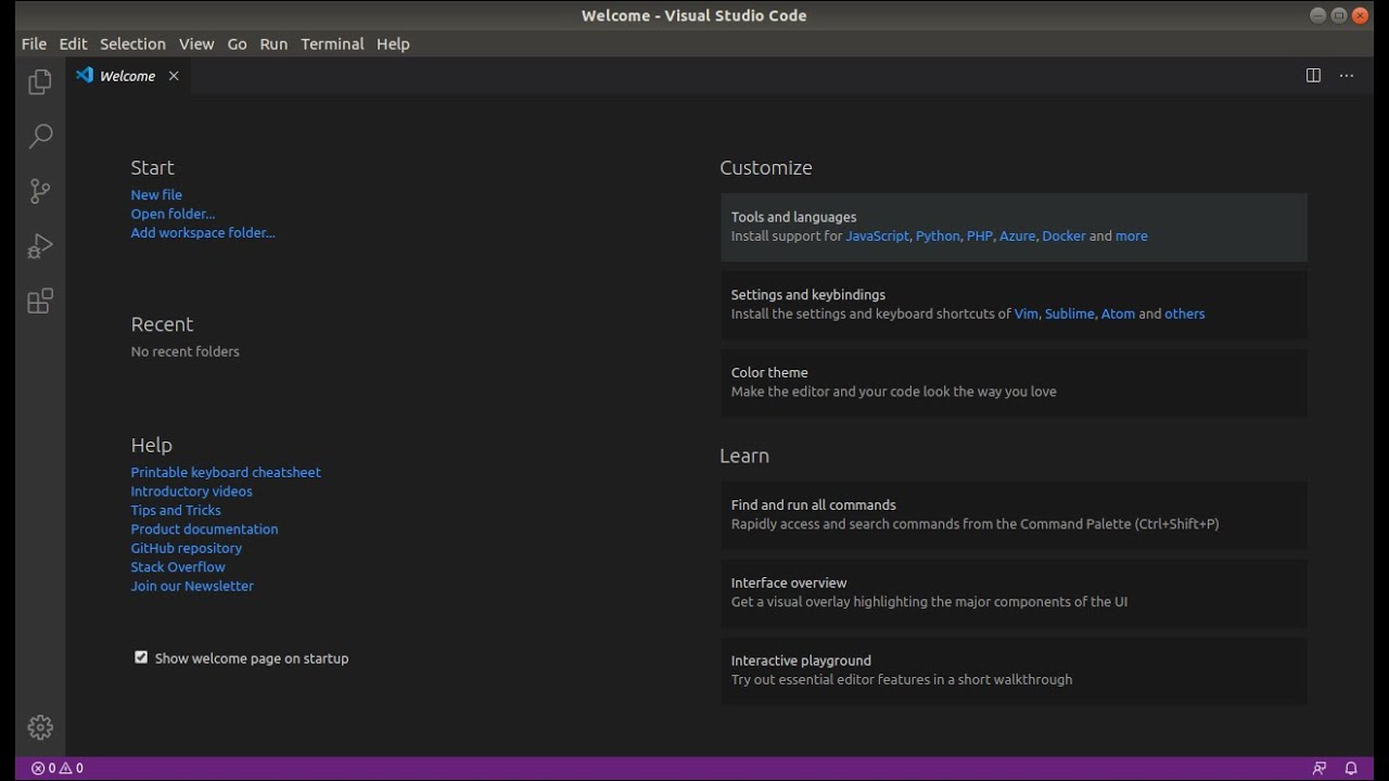 Download and install 'Visual Studio Code in 'Ubuntu Linux