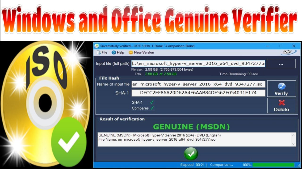 free Windows and Office Genuine ISO Verifier 11.12.43.23