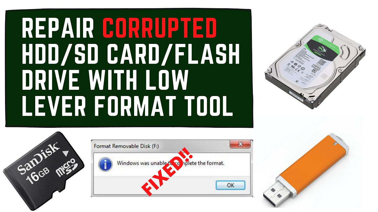 How to Repair/Fix Corrupted/Damaged USB Flash Drive/SD