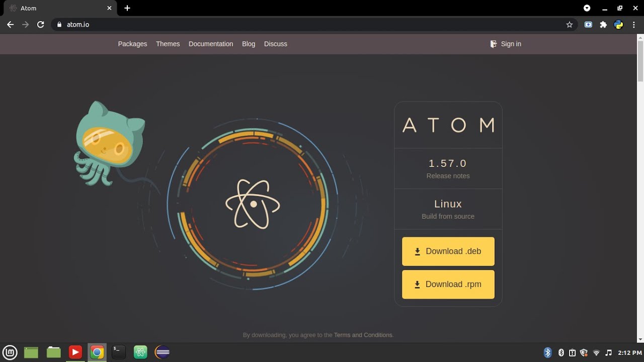 Как установить atom debian