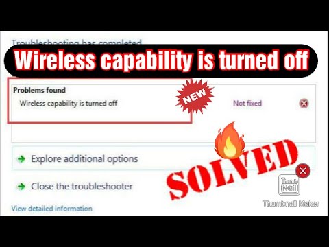 how to fix wireless capability is turned off