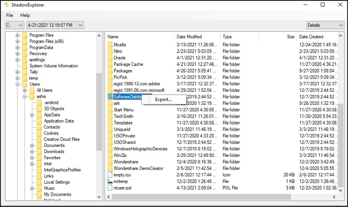 recover files from a System Restore Point