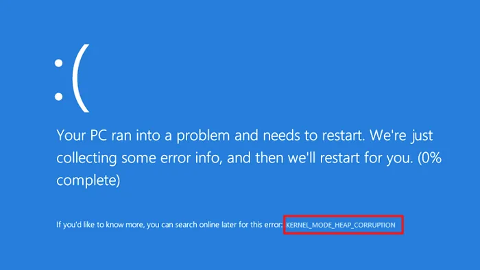 Kernel Mode Heap Corruption BSOD Windows