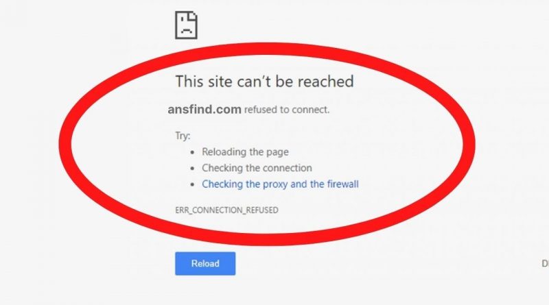 site cannot be reached connection reset